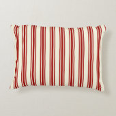 えんじ色及びクリーム色のカチカチ音をたてるストライプなパターン アクセントクッション (裏面)