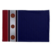 えんじ色、白くおよび青のバスケットボールの枕箱 枕カバー (裏面-左)