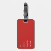 えんじ色、白くおよび黒いスポーツのデザイン ラゲッジタグ (裏面縦)