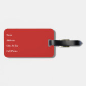 えんじ色、白くおよび黒いスポーツのデザイン ラゲッジタグ (裏面横)