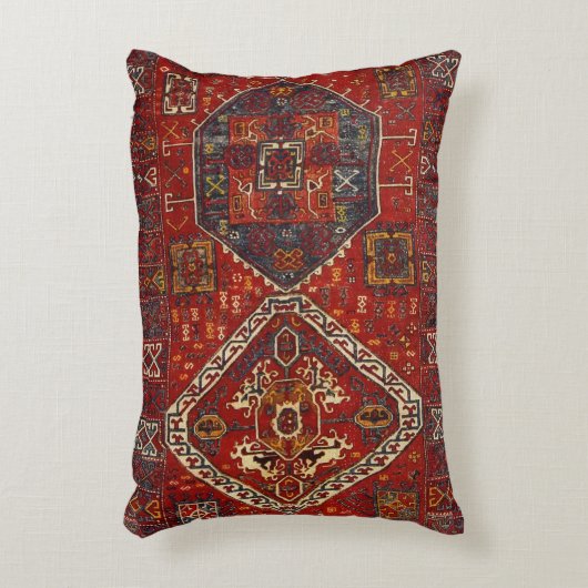 えんじ色no5の東洋の敷物のデザイン アクセントクッション (正面(垂直))