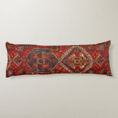 えんじ色no5の東洋の敷物のデザイン ボディピロー (裏面)