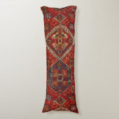 えんじ色no5の東洋の敷物のデザイン ボディピロー (正面縦)