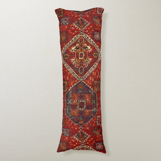 えんじ色no5の東洋の敷物のデザイン ボディピロー (正面縦)