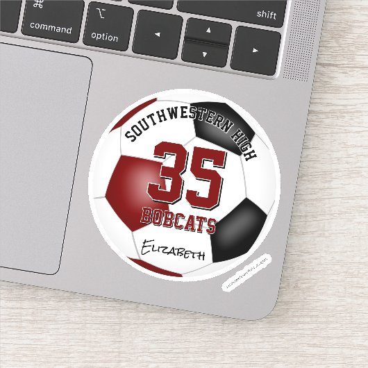 えんじ 黒のチームカラー少年少女サッカー シール (詳細)