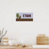 「えんとろぽりすの木製ホロウナーサリー・アート名プリント 10x20」 ポスター (キッチン)