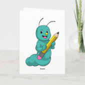 えんぴつを持ったケータピラー カード (裏面)