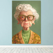 え？おばあちゃんポートレート キャンバスプリント (インサイチュ (ウッドフロア))