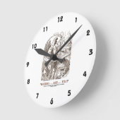 え…お前は…?（アリスといもむし） ラウンド壁時計 (傾斜)