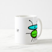 え、宇宙人じゃないよね?コーヒー!(宇宙人のスケッチ) コーヒーマグカップ (正面右)