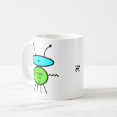 え、宇宙人じゃないよね?コーヒー!(宇宙人のスケッチ) コーヒーマグカップ (正面左)