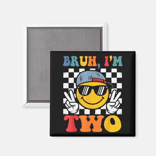 え、2歳だ!2歳の誕生日、男の子も女の子も大歓迎! マグネット (正面/裏面)