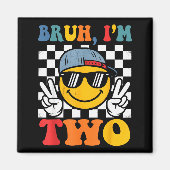 え、2歳だ!2歳の誕生日、男の子も女の子も大歓迎! マグネット (正面)