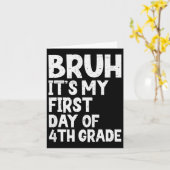 え、4年生最初の登校日だ！学校に戻ろう カード (黄色い花)