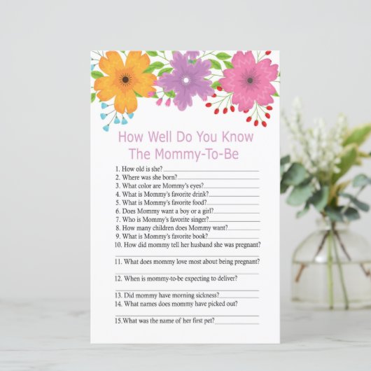 おс花の赤ちゃんシャワーのゲームをどれだけ知っているか (スタンド正面)