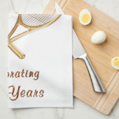 おあつらえあなたのパーソナライズなテニスのチームギフト キッチンタオル (四つ折り)