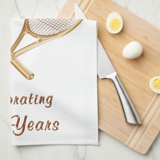 おあつらえあなたのパーソナライズなテニスのチームギフト キッチンタオル (四つ折り)