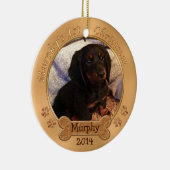 おあつらえの子犬の第1クリスマスの写真のオーナメント セラミックオーナメント (右)