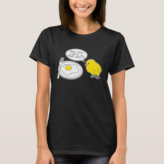 おいおいラリー、それお父さんかい?ダジャレ Tシャツ (正面)