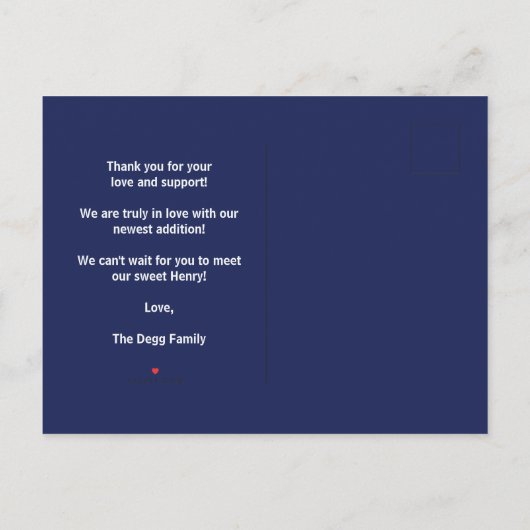 おいお前ら誕生発表お兄ちゃん姉ちゃん インビテーションポストカード (裏面)