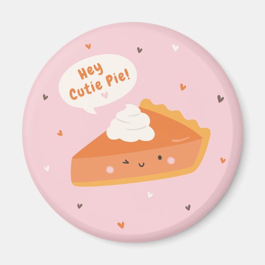 「おいかわいこちゃんパイ」文字でパイの切り身 マグネット (正面)