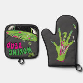 おいしいおもしろいウーキング死んだプリン 鍋つかみ&鍋敷きセット (正面)