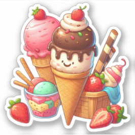 おいしいかわいいアイスクリーム シール