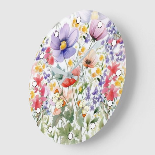 おいしいかわいらし夏のフローラ ラージ壁時計 (傾斜)