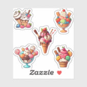 おいしいアイスクリームの盛り合わせ シール (シート)