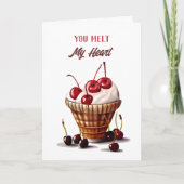 おいしいアイスクリームをテーマにしたハッピーアニバーズ カード (正面)