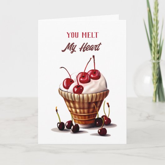 おいしいアイスクリームをテーマにしたハッピーアニバーズ カード (正面)