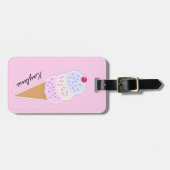 おいしいアイスクリームコーンパーソナライズされたラゲッジタグ ラゲッジタグ (正面横)