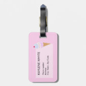 おいしいアイスクリームコーンパーソナライズされたラゲッジタグ ラゲッジタグ (裏面縦)