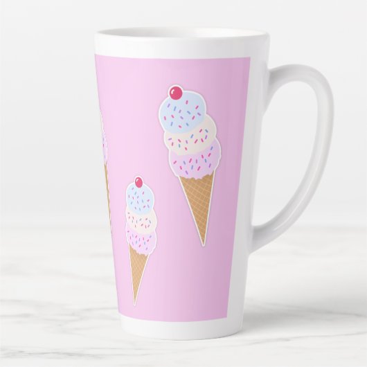 おいしいアイスクリームコーンパーソナライズされたラテマグ カフェラテマグ (右)