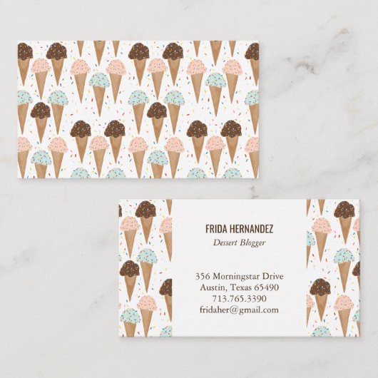 おいしいアイスクリームコーン名刺デザイン 名刺 (正面/裏面)