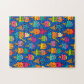 おいしいアイスクリームコーン食品オレンジブルーグリーン ジグソーパズル (横)