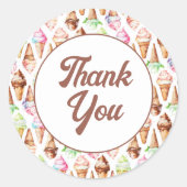 おいしいアイスクリームコーン ラウンドシール (正面)