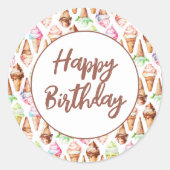 おいしいアイスクリームコーン ラウンドシール (正面)