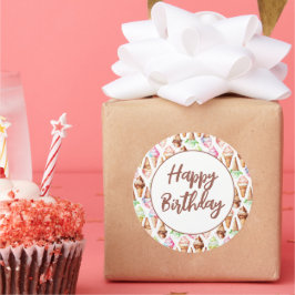 おいしいアイスクリームコーン ラウンドシール