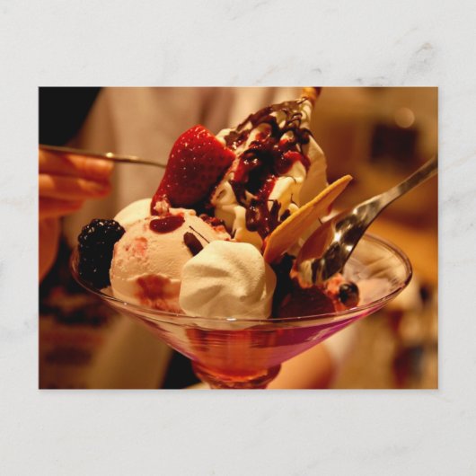 「おいしいアイスクリームサンデー」はがき ポストカード (正面)