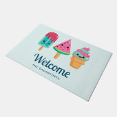 おいしいアイスクリームトリオサマービーブウェルカム ドアマット (アングル)