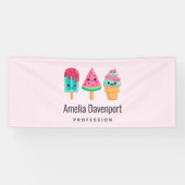 おいしいアイスクリームトリオサマービーブビジネス 横断幕 (横)