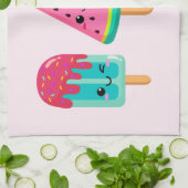 おいしいアイスクリームトリオサマーヴィーブ キッチンタオル (折り畳み)