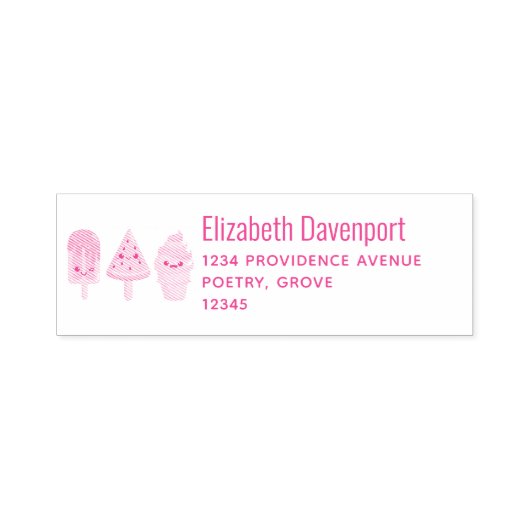 おいしいアイスクリームトリオサマーヴィーブ セルフインキングスタンプ (デザイン)