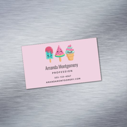 おいしいアイスクリームトリオサマーヴィーブ マグネット名刺 (インサイチュ)