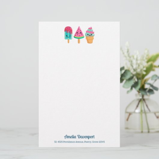 おいしいアイスクリームトリオサマーヴィーブ 便箋 (スタンド正面)