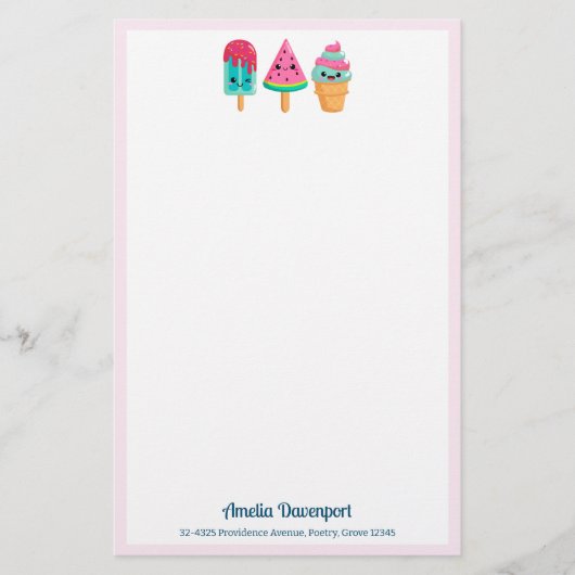 おいしいアイスクリームトリオサマーヴィーブ 便箋 (正面)