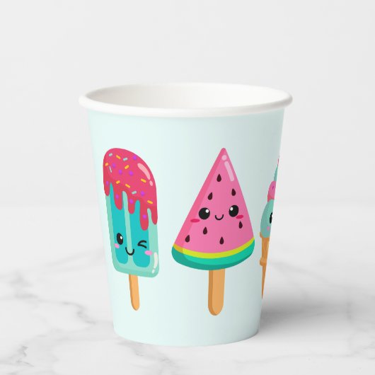 おいしいアイスクリームトリオサマーヴィーブ 紙コップ (正面)
