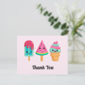 おいしいアイスクリームトリオ夏の雰囲気ありがとう ポストカード (スタンド正面)