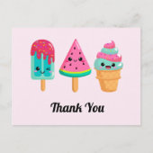 おいしいアイスクリームトリオ夏の雰囲気ありがとう ポストカード (正面)